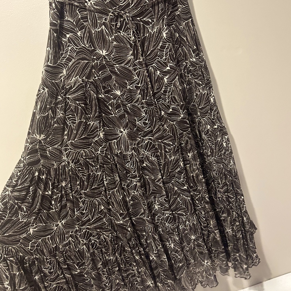 beachy silk whimsical maxi floor length flowy gown tropical island vibes - Picture 3 of 7